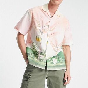 Men’s Tropical Printed Short Sleeve Button-Down